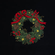 Lade das Bild in den Galerie-Viewer, Geschirrtuch Adventskranz, schwarz