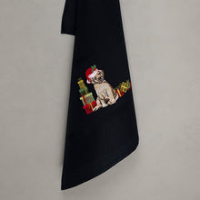 Lade das Bild in den Galerie-Viewer, Geschirrtuch Weihnachtshund, schwarz