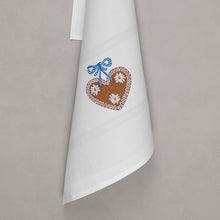 Load image into Gallery viewer, Geschirrtuch Lebkuchenherz, weiß