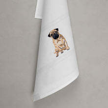Lade das Bild in den Galerie-Viewer, Geschirrtuch Mops, weiß