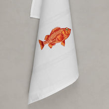 Lade das Bild in den Galerie-Viewer, Geschirrtuch Rotbarsch, weiß