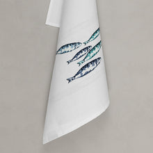 Lade das Bild in den Galerie-Viewer, Geschirrtuch Sardinen Türkis-Petrol