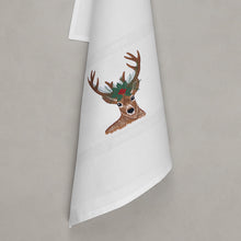Lade das Bild in den Galerie-Viewer, Geschirrtuch Weihnachtshirsch, weiß