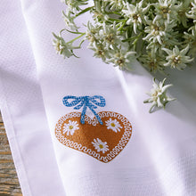 Load image into Gallery viewer, Geschirrtuch Lebkuchenherz, weiß