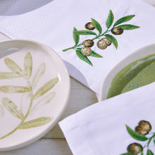 Lade das Bild in den Galerie-Viewer, Geschirrtuch Olive, weiß