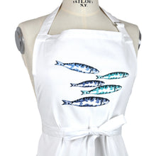Lade das Bild in den Galerie-Viewer, Schürze Sardinenschwarm, weiß