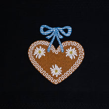 Load image into Gallery viewer, Geschirrtuch Lebkuchenherz, schwarz