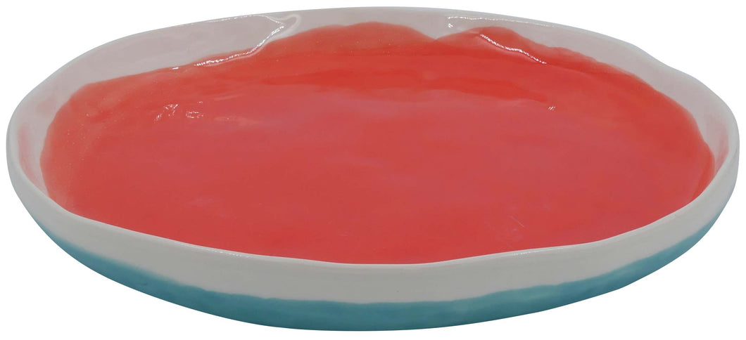 Color Dinner Plate Blue/Coral