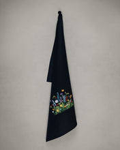Load image into Gallery viewer, Geschirrtuch Blumenwiese, schwarz
