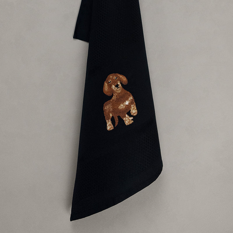 Geschirrtuch Dackel, schwarz