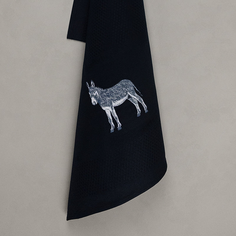 Tea towel donkey, black
