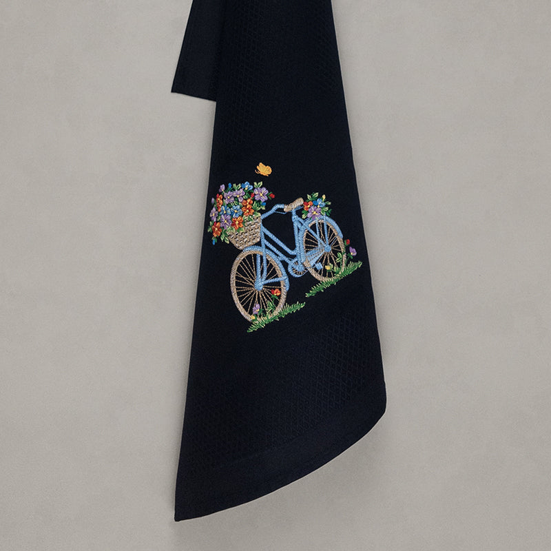 Geschirrtuch Fahrrad, schwarz