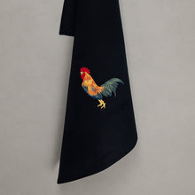 Load image into Gallery viewer, Rooster tea towel, black
