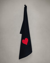 Load image into Gallery viewer, Tea towel heart, black
