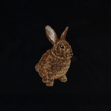 Load image into Gallery viewer, Rabbit tea towel, black
