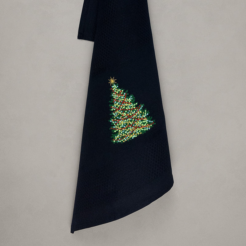 Geschirrtuch Weihnachtsbaum, schwarz