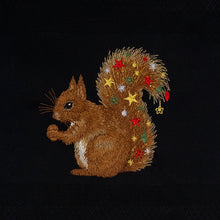 Lade das Bild in den Galerie-Viewer, Geschirrtuch Weihnachtseichhörnchen, schwarz
