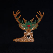 Lade das Bild in den Galerie-Viewer, Geschirrtuch Weihnachtshirsch, schwarz
