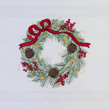 Lade das Bild in den Galerie-Viewer, Geschirrtuch Adventskranz, weiß
