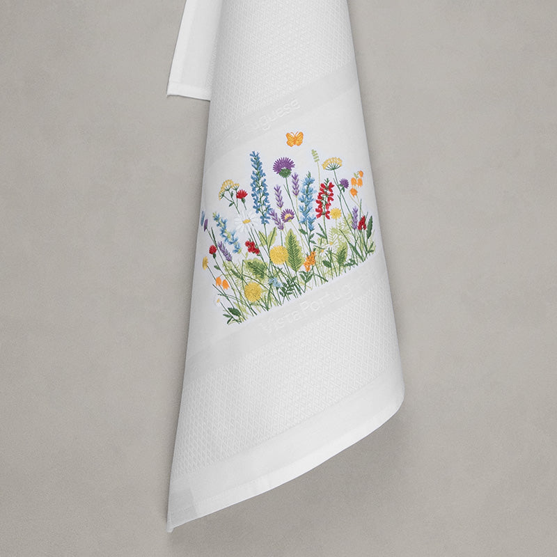 Geschirrtuch Blumenwiese, weiß