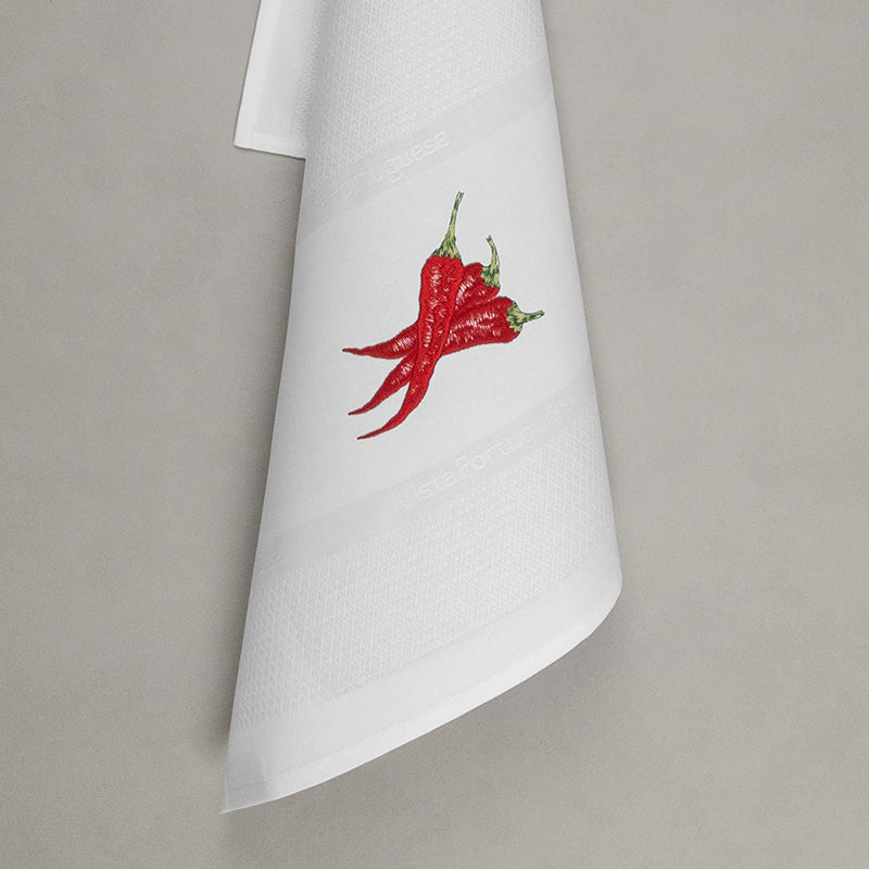 Geschirrtuch Chili, weiß