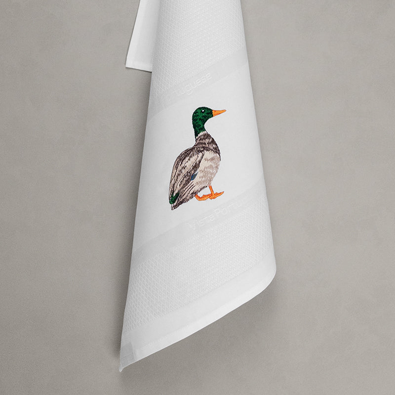 Tea towel duck, white