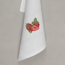 Load image into Gallery viewer, Strawberry tea towel, white
