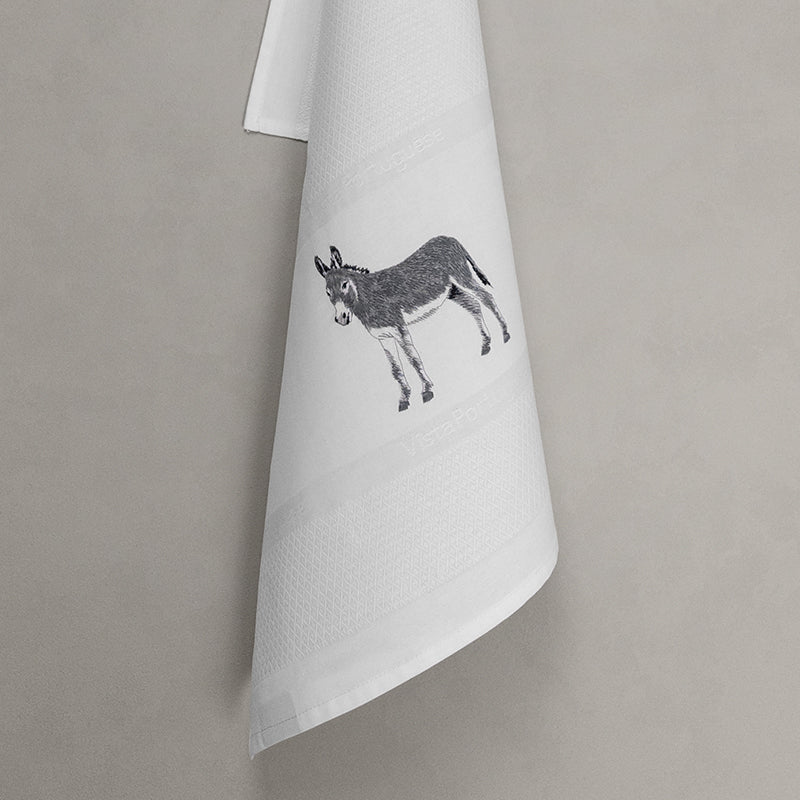 Tea towel donkey, white