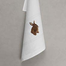 Load image into Gallery viewer, Rabbit tea towel, white
