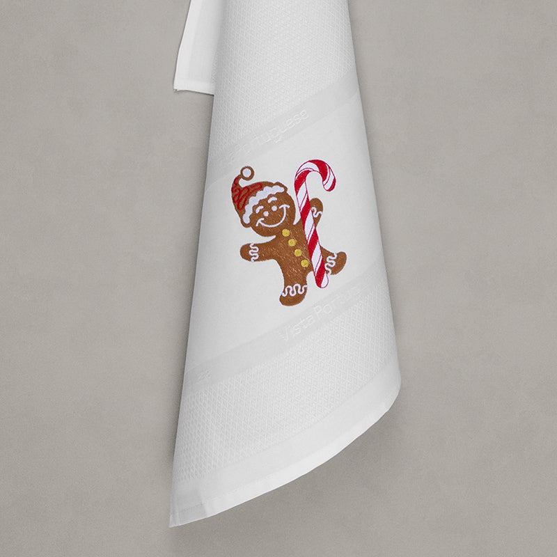 Geschirrtuch Lebkuchenmann, weiß