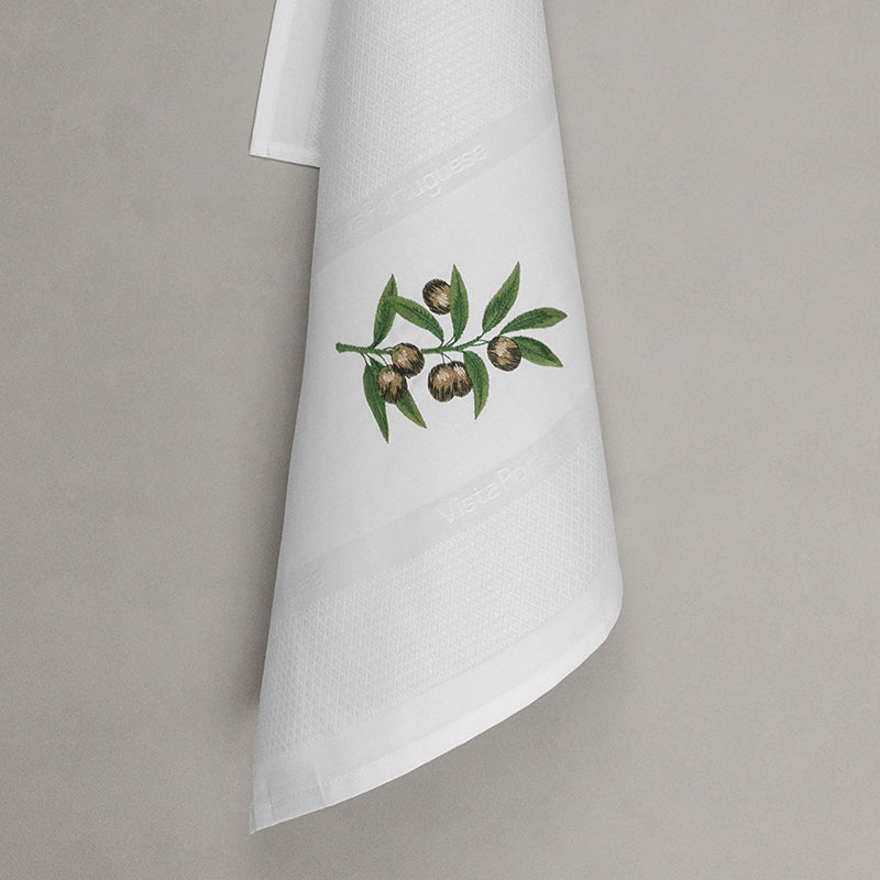 Geschirrtuch Olive, weiß – Vista Portuguese