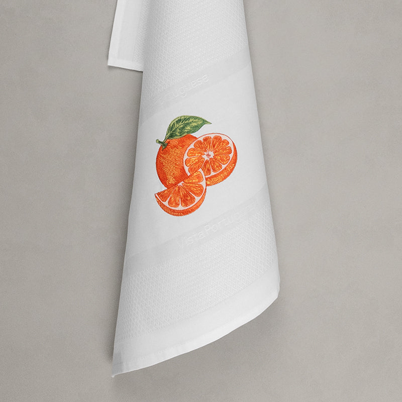 Geschirrtuch Orange, weiß