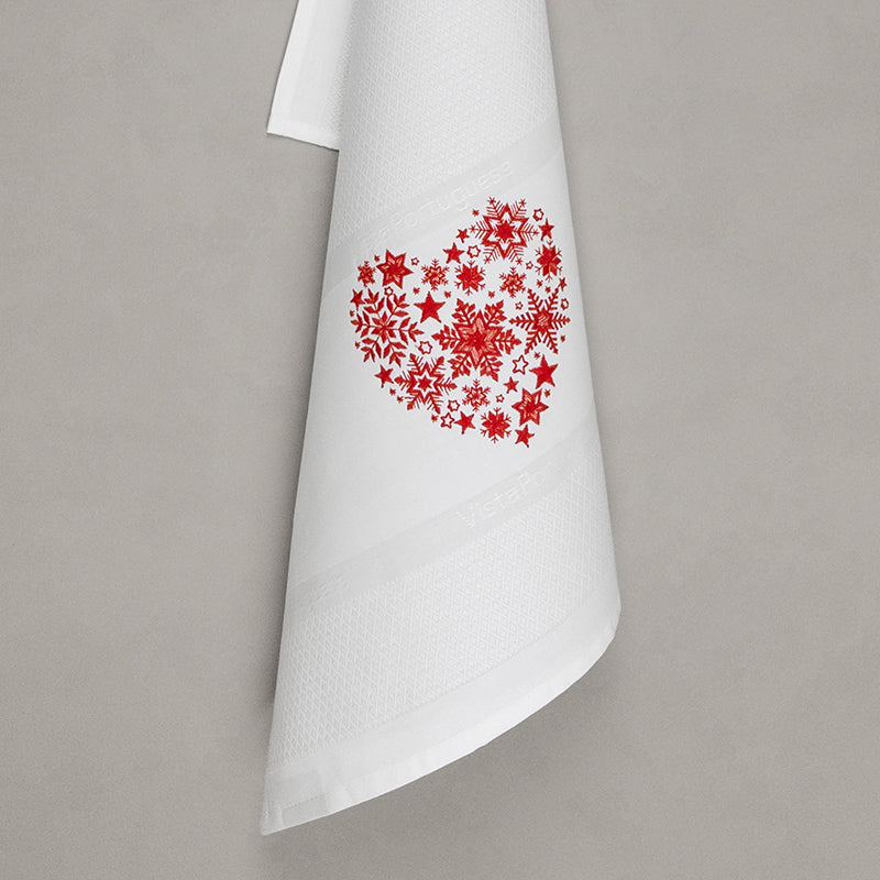 Geschirrtuch Weihnachtsherz, weiß