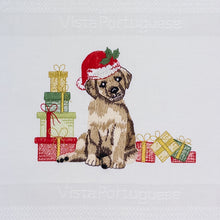 Lade das Bild in den Galerie-Viewer, Geschirrtuch Weihnachtshund, weiß

