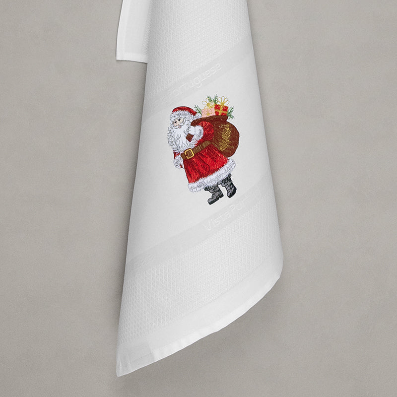 Geschirrtuch Weihnachtsmann, weiß