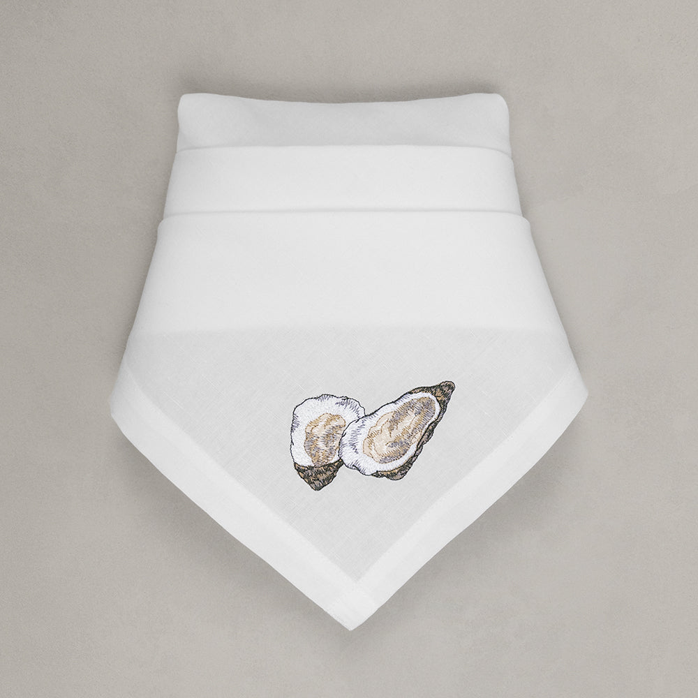 Serviette Austern, weiß