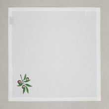 Lade das Bild in den Galerie-Viewer, Serviette Olive, weiß

