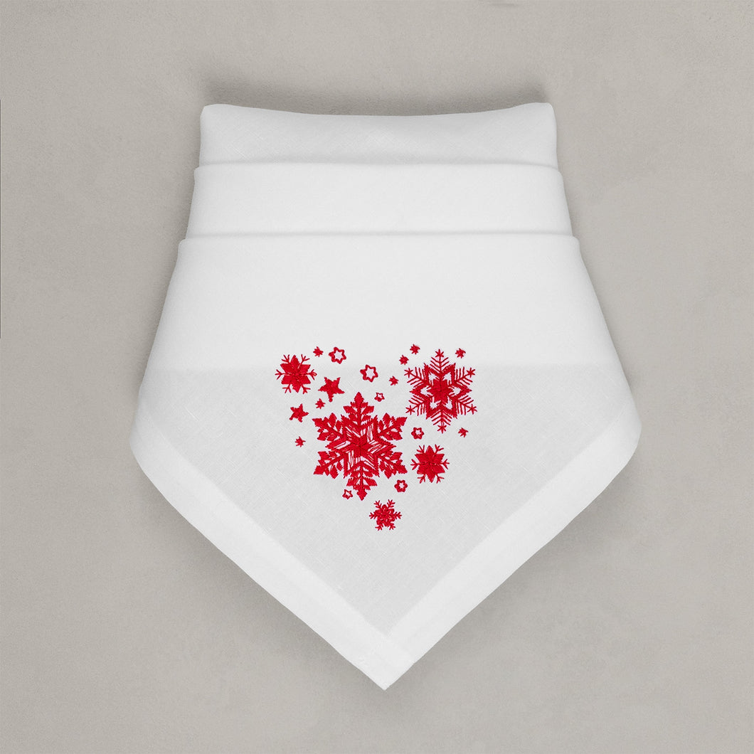 Serviette Weihnachtsherz, weiß