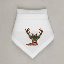 Lade das Bild in den Galerie-Viewer, Serviette Weihnachtshirsch, weiß
