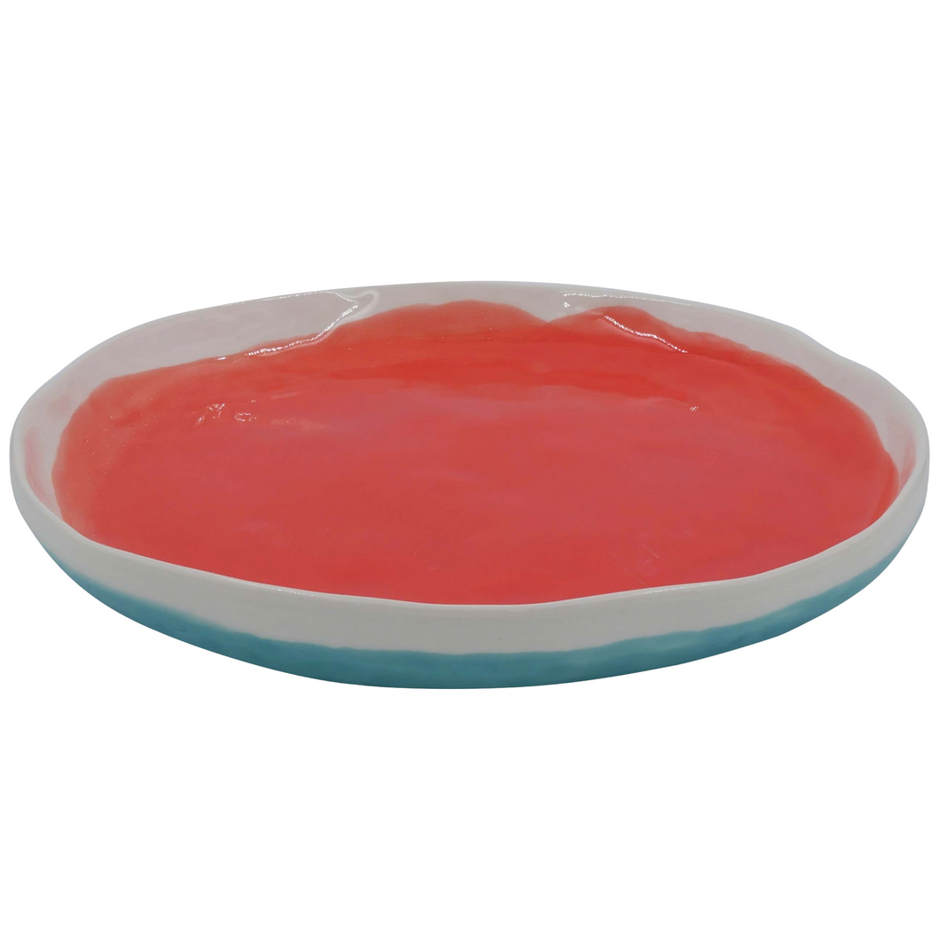 Color Dinner Plate Blue/Coral