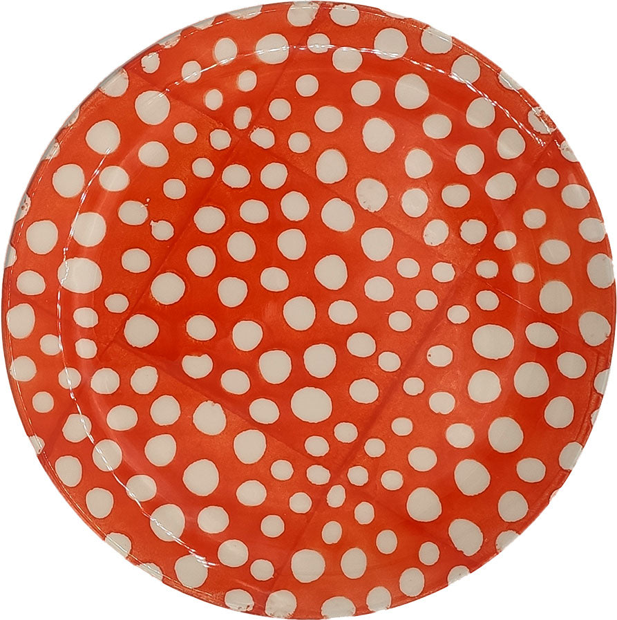 Multicolor Graphics Dessert Plate - Dots coral