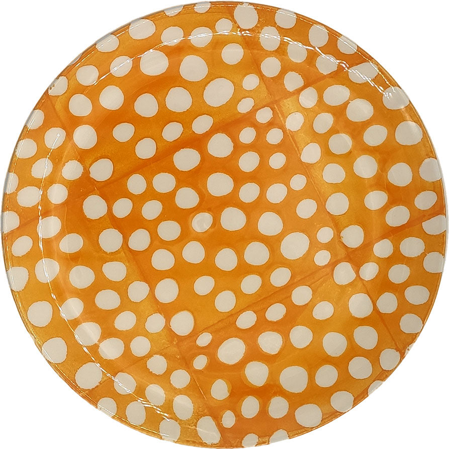 Multicolor Graphics Dessert Plate - Dots yellow