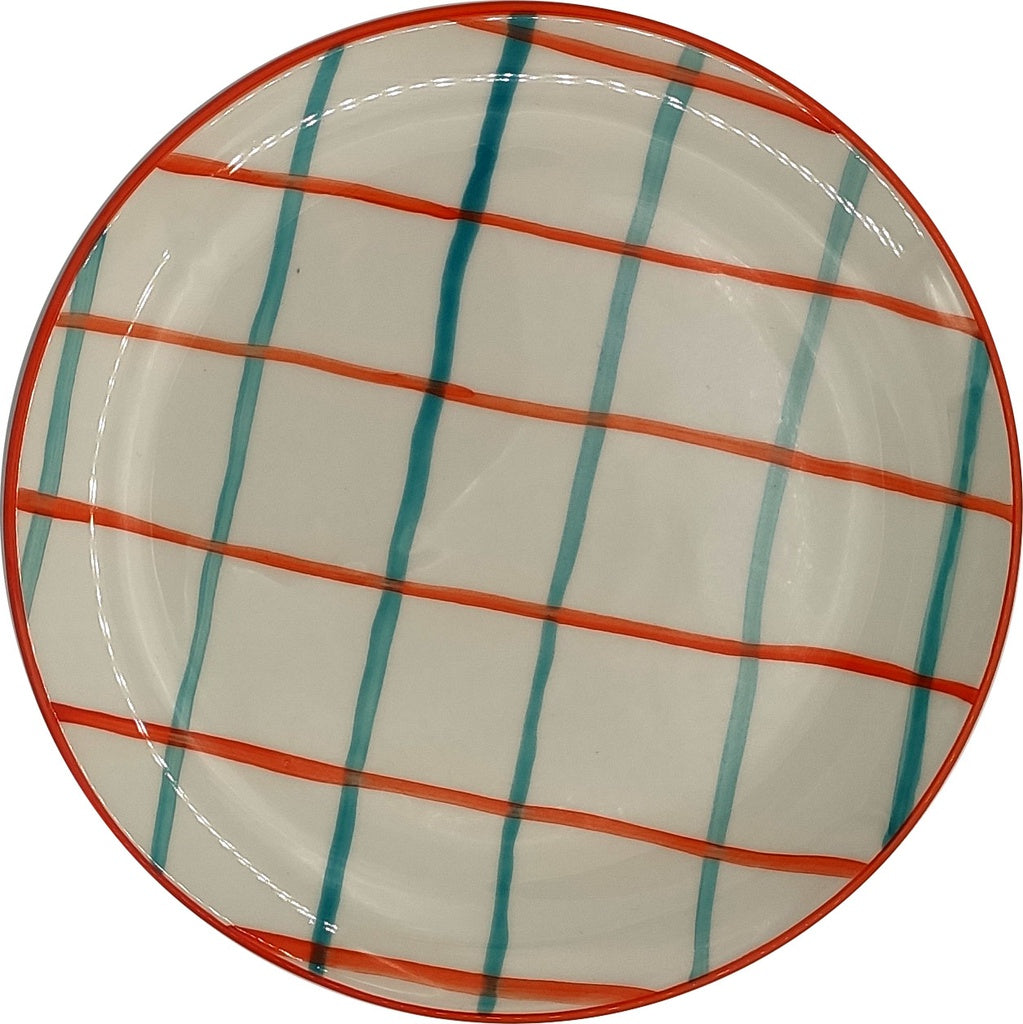Multicolor Graphics Dessert Plate - Square white