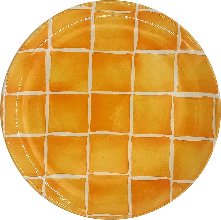 Multicolor Graphics Dessert Plate - Square yellow