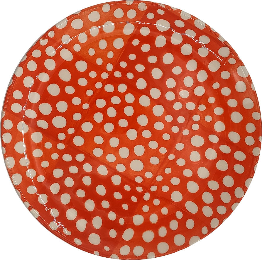 Multicolor Graphics Dinner Plate - Dots coral