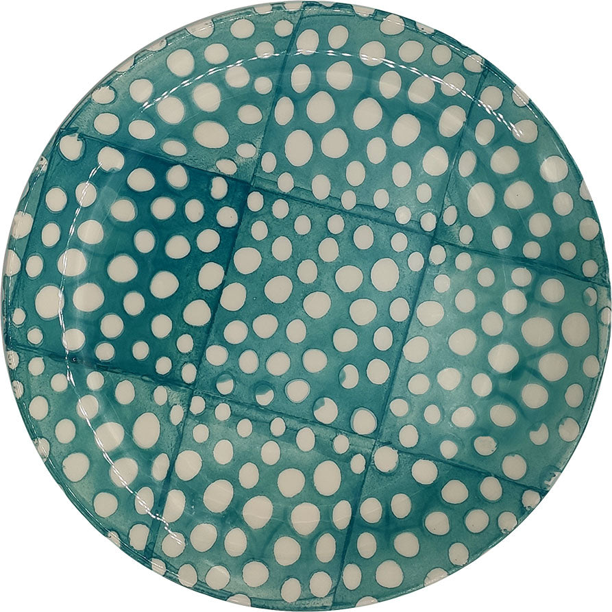 Multicolor Graphics Dinner Plate - Dots turquoise