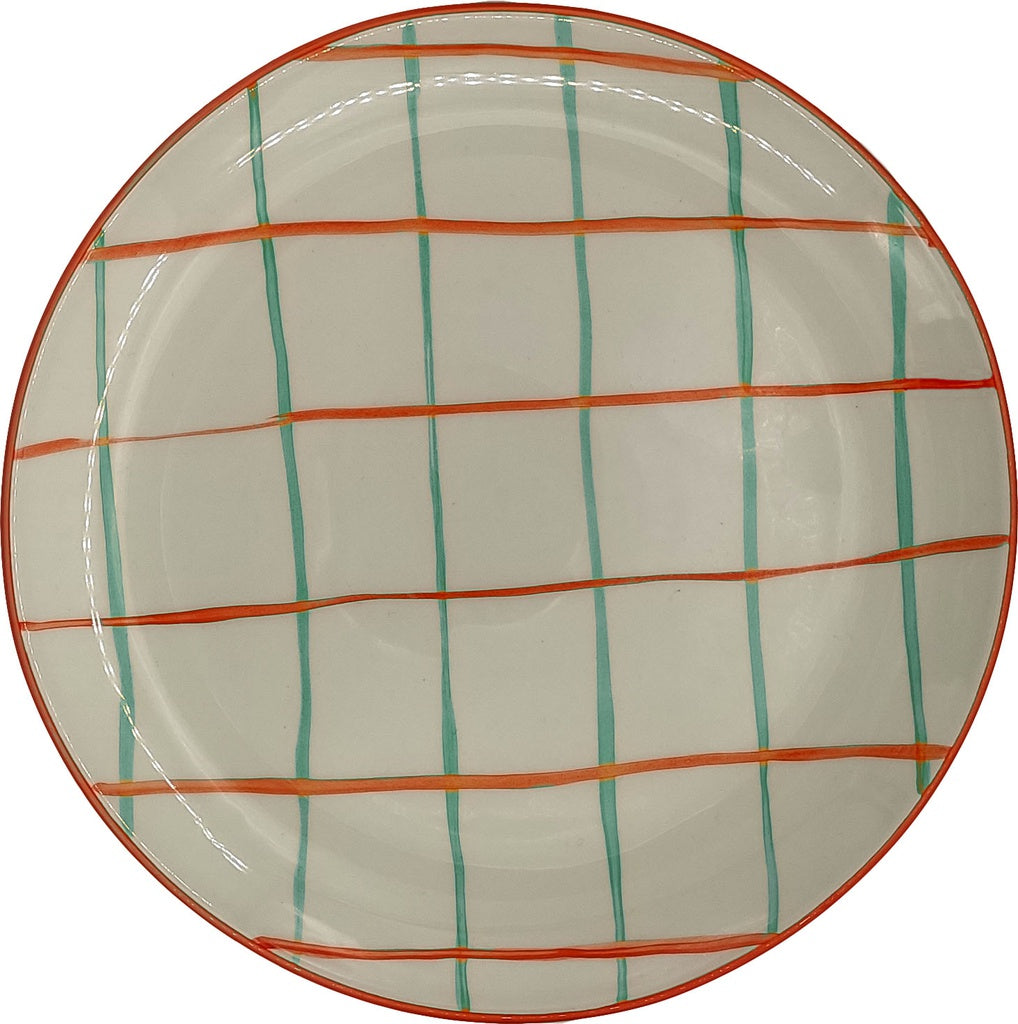 Multicolor Graphics Dinner Plate - Square white