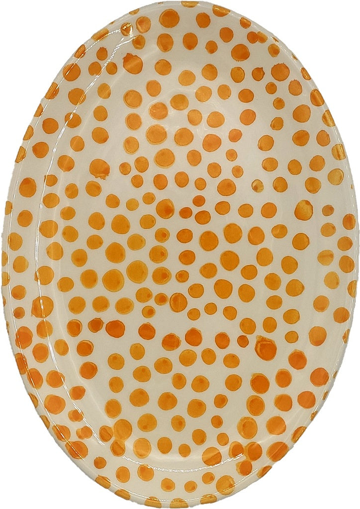 Multicolor Graphics Mini Oval Platter - Dots yellow