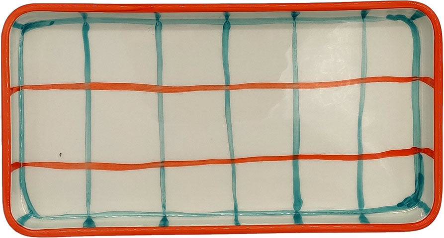 Multicolor Graphics Long Platter - Square white
