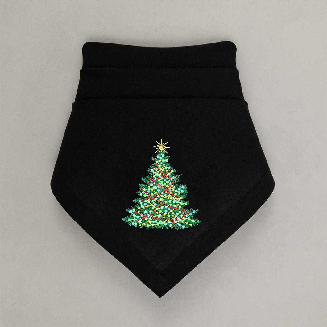 Serviette Weihnachtsbaum, schwarz